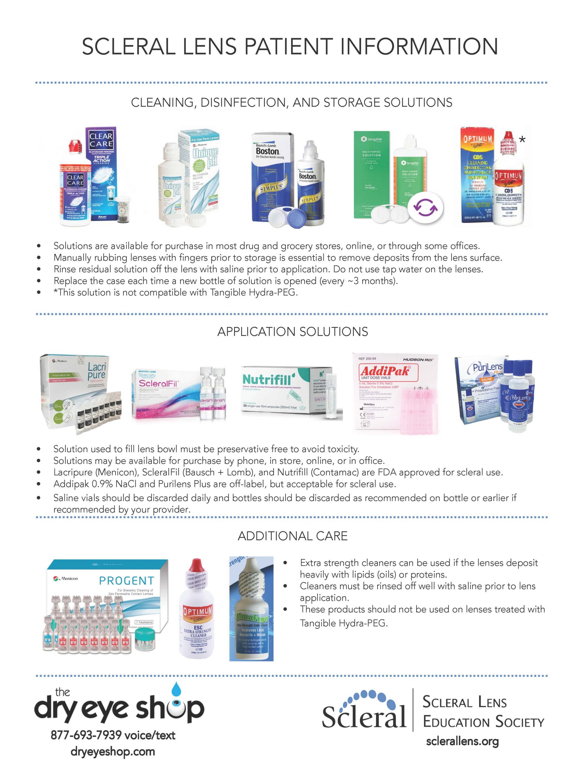 NEW Resources for Scleral Lens Patients Scleral Lens Education